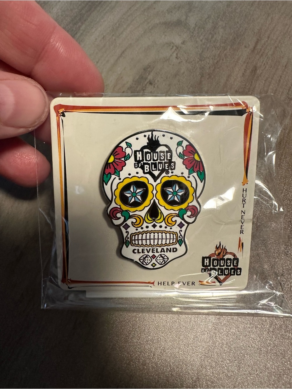 House of Blues Cleveland Sugar Skull Pin NWT